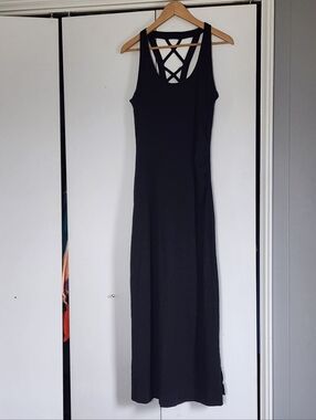 Toad&Co Black Crisscross Back Maxi Dress